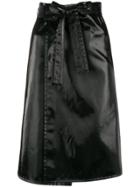 Helmut Lang Patent Belted Skirt - Black