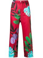 F.r.s For Restless Sleepers Flower Print Trousers - Red