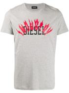 Diesel Contrast Print T-shirt - Grey