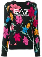Ea7 Emporio Armani Floral Logo Sweatshirt - Black