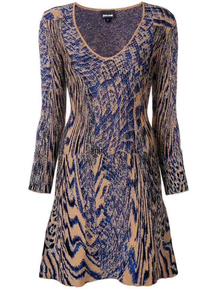 Just Cavalli Animal Print Mini Dress - Blue