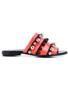 Proenza Schouler Embellished Sliders, Women's, Size: 37.5, Red, Leather