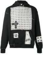 Heikki Salonen - Patch Hoodied - Unisex - Cotton/polyester - S, Black, Cotton/polyester