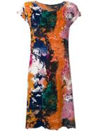 Issey Miyake Abstract-print Cloqué Dress - Pink