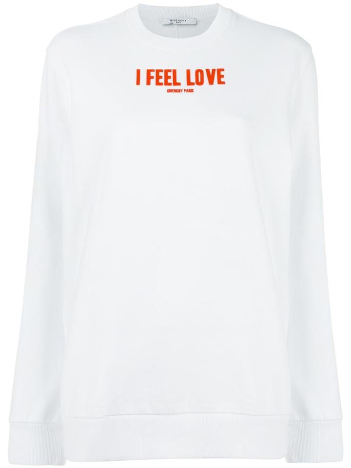 Givenchy I Feel Love Printed Sweatshirt, Women's, Size: Small, White, Cotton