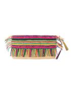 Sensi Studio Rainbow Tassel Clutch Bag - Multicolour