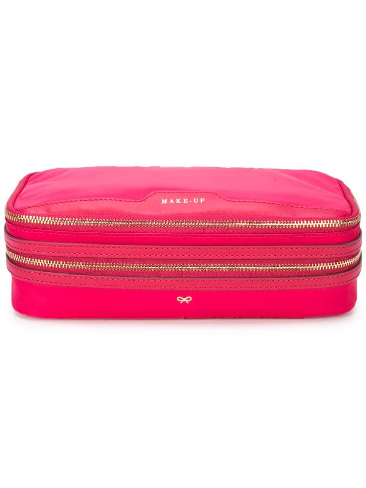 Anya Hindmarch Zipped Make-up Bag - Pink & Purple