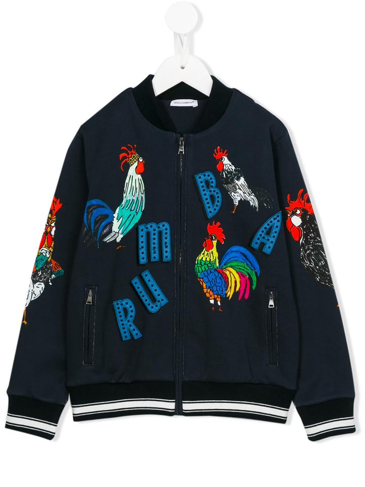 Dolce & Gabbana Kids Rumba Zipped Jacket, Boy's, Size: 8 Yrs, Blue