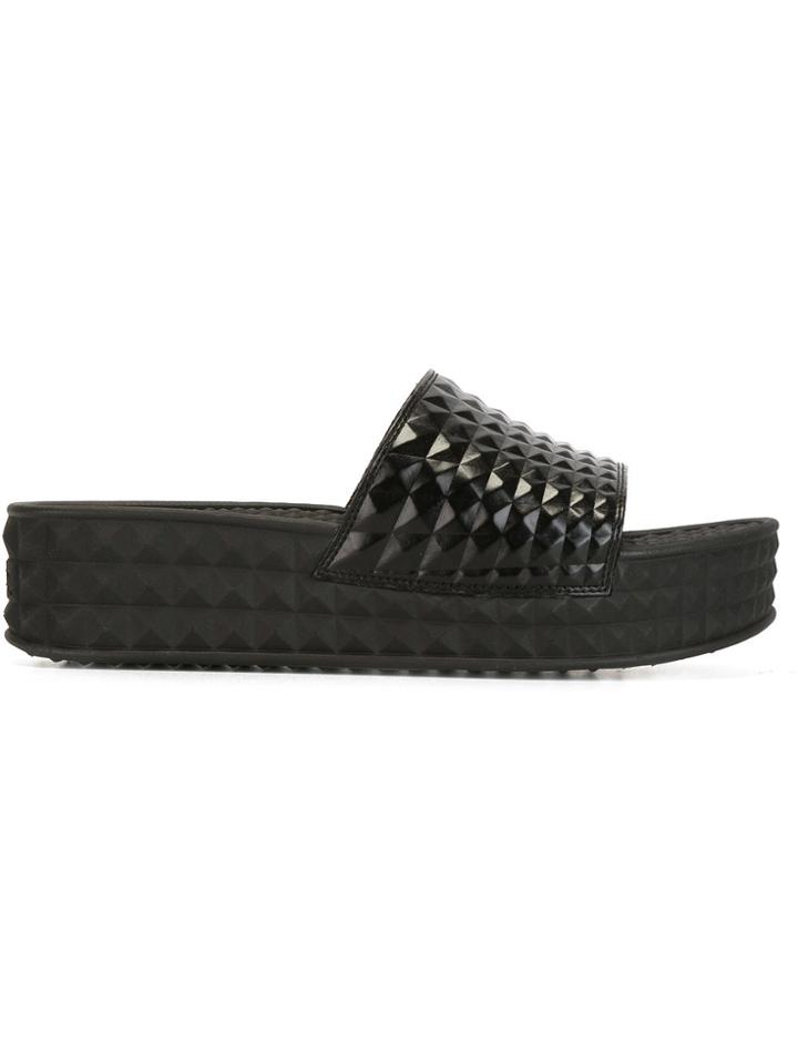 Ash Studded Slider Sandals - Black