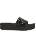 Ash Studded Slider Sandals - Black