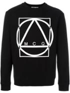 Mcq Alexander Mcqueen Multi Geo Print Sweatshirt, Men's, Size: Small, Black, Cotton