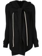 Rick Owens Drkshdw Larry Hooded Wrap Jacket - Black