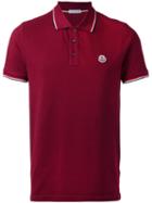 Moncler - Piped Collar Polo Shirt - Men - Cotton - S, Red, Cotton