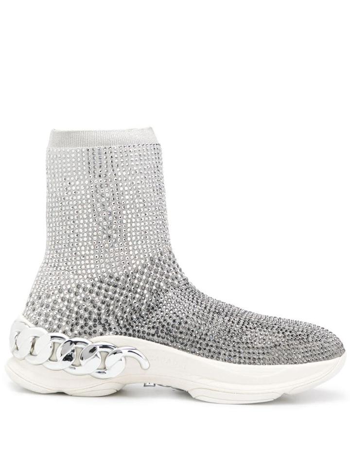 Casadei Studded Sock Sneakers - Grey