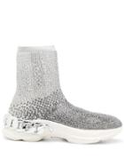 Casadei Studded Sock Sneakers - Grey