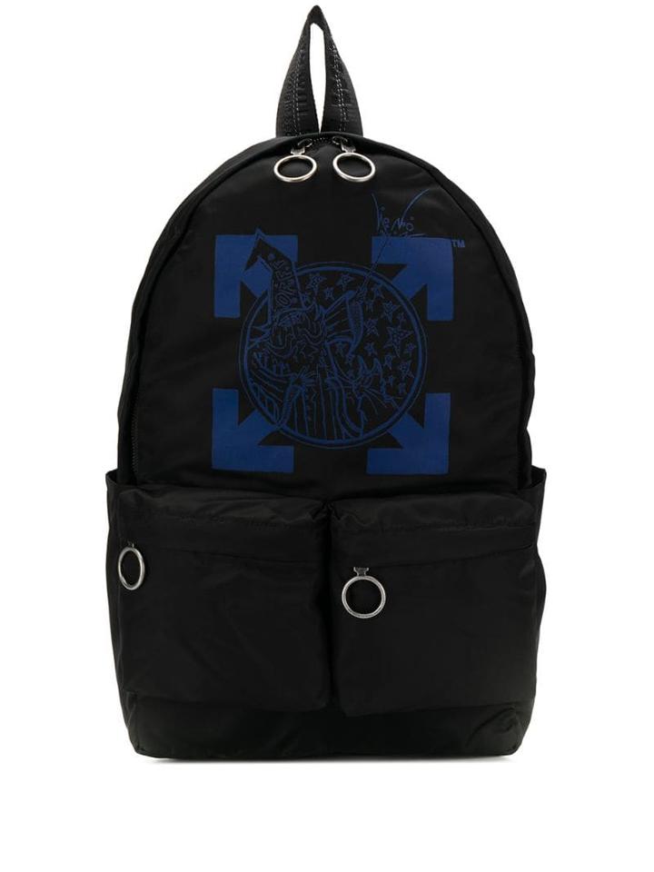Off-white Arrows Logo Printed Backpack - Black