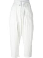 Lost & Found Ria Dunn Drop-crotch Drawstring Cropped Trousers, Women's, Size: Medium, White, Cotton