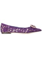 Dolce & Gabbana Lace Ballerina Flats - Purple