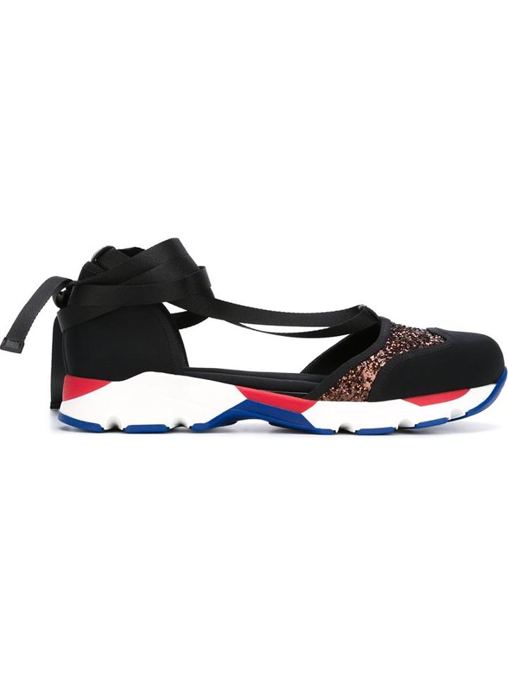 Marni Paneled Lace Detail Sneakers