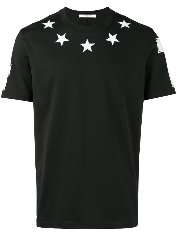 Givenchy - Star Embellished T-shirt - Men - Cotton/acrylic/polyester/wool - S, Black, Cotton/acrylic/polyester/wool