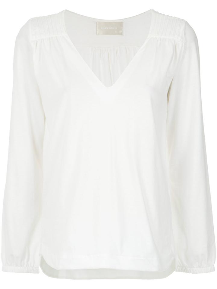 Lilly Sarti Longsleeved V-neck Blouse - White