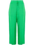 Erika Cavallini Cropped High-waisted Trousers - Green