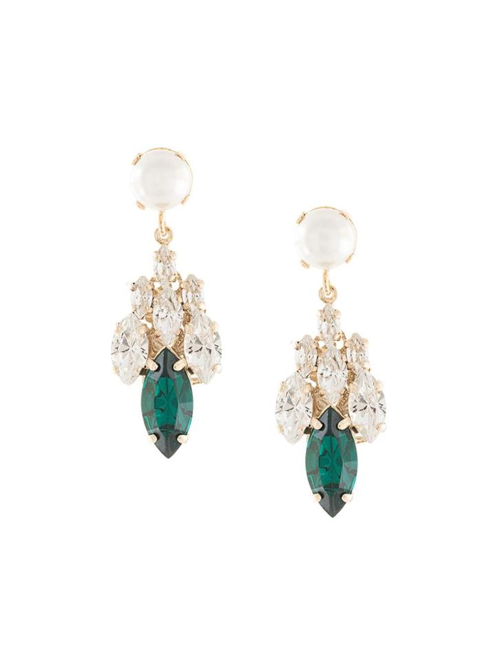 Anton Heunis Pearl And Crystal Drop Earrings - Gold