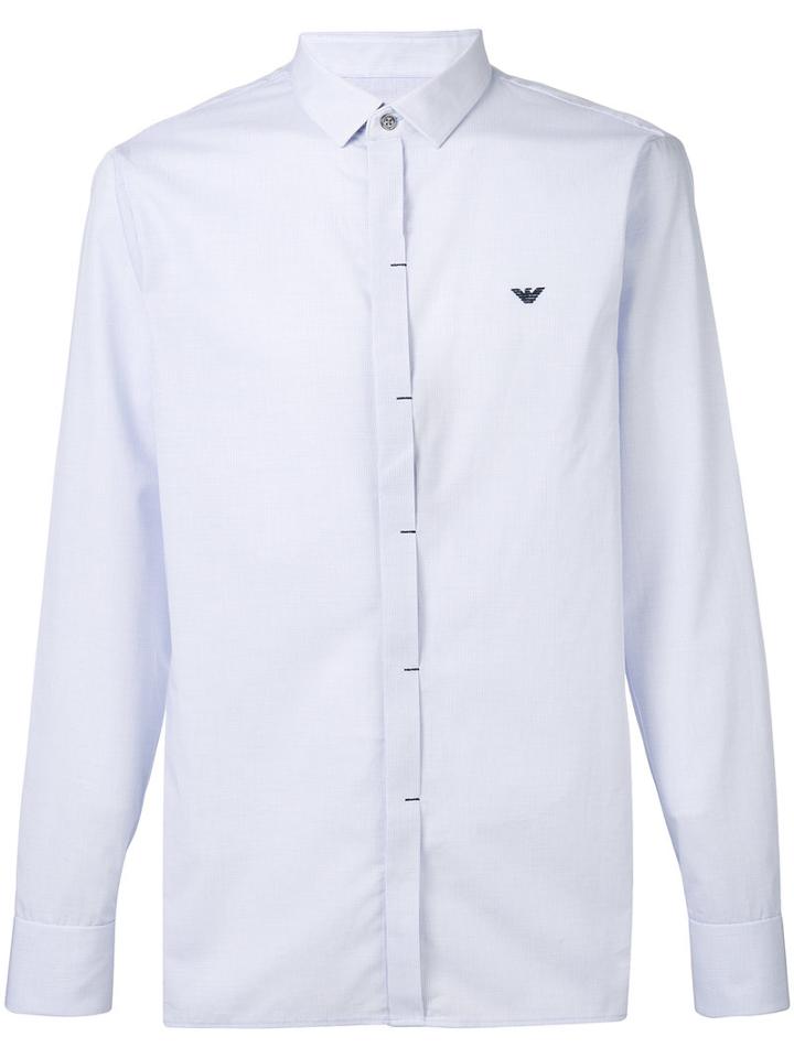 Emporio Armani - Embroidered Logo Shirt - Men - Cotton - M, White, Cotton