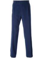 Canali Regular Trousers, Men's, Size: 58, Blue, Cotton/spandex/elastane