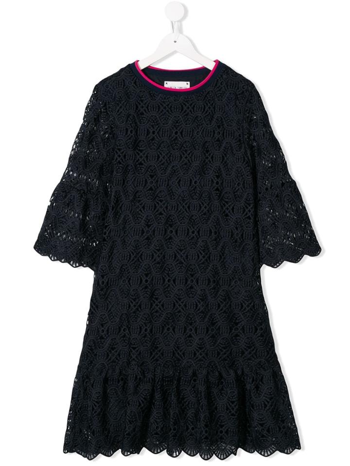 Alberta Ferretti Kids Macramé-lace Dress - Blue