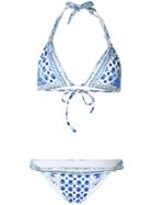 Camilla Salvador Summer Multiprint Triangle Bikini Top - Blue
