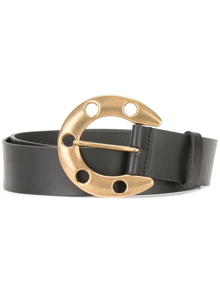Dolce & Gabbana Horseshoe Buckle Belt, Men's, Size: 95, Black, Leather/metal (other)