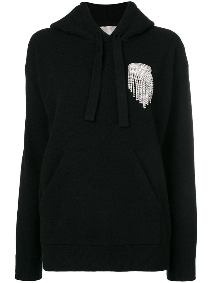 Laneus Strass Detail Hoodie - Black