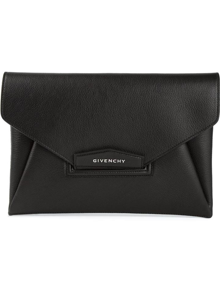Givenchy Medium 'antigona' Envelope Clutch, Women's, Black, Leather