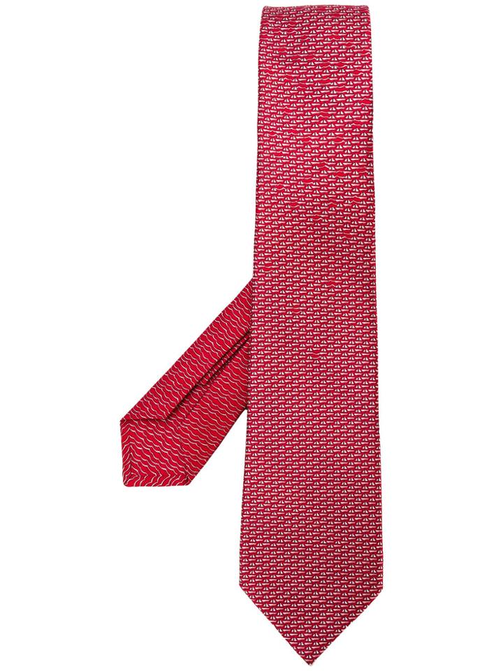 Bulgari Sailboat Printed Scarf - Red
