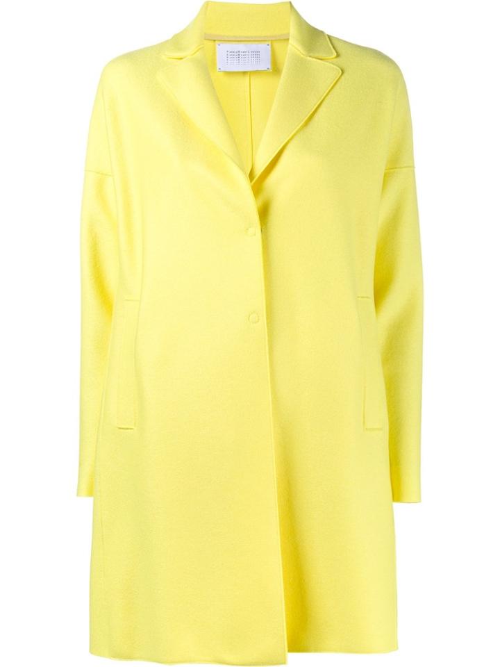 Harris Wharf London Single Breasted Wool Cocoon Coat - Yellow & Orange