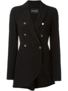 Emporio Armani Side Slit Jacket, Women's, Size: 46, Black, Silk/polyester/acetate