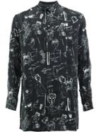 Miaoran Sketch Print Shirt - Black