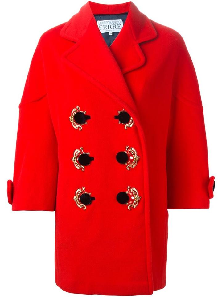Gianfranco Ferre Vintage Embellished Double Breasted Coat