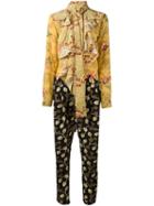 Faith Connexion Contrast Pattern Jumpsuit, Women's, Size: Xs, Yellow/orange, Silk