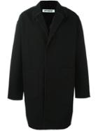 Off-white Single Breasted Coat, Men's, Size: Medium, Black, Cotton