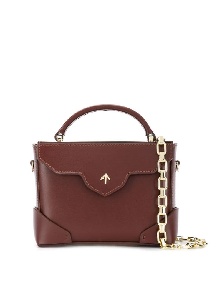 Manu Atelier Micro Bold Crossbody Bag - Brown
