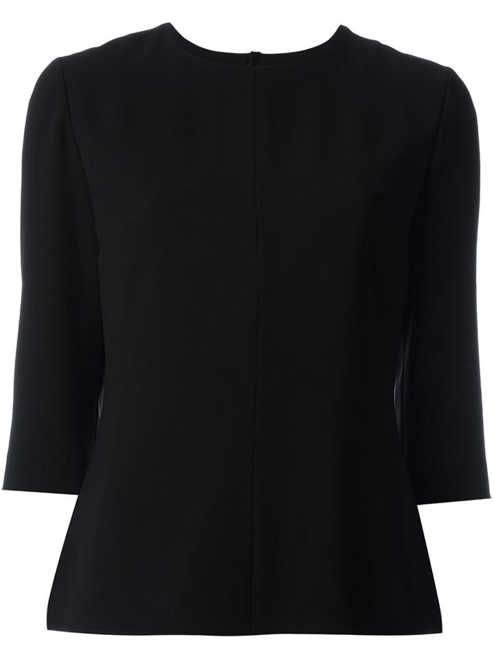 Aspesi Rear Keyhole Detail Top, Women's, Size: 46, Black, Triacetate/polyester