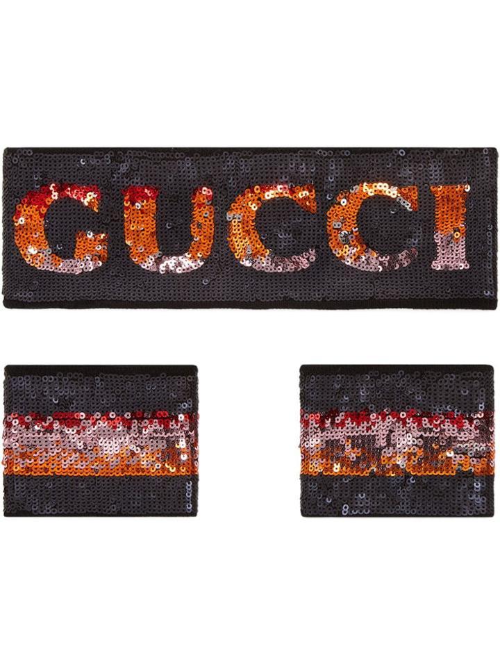 Gucci Sequin Gucci Headband And Wrist Cuffs - Black