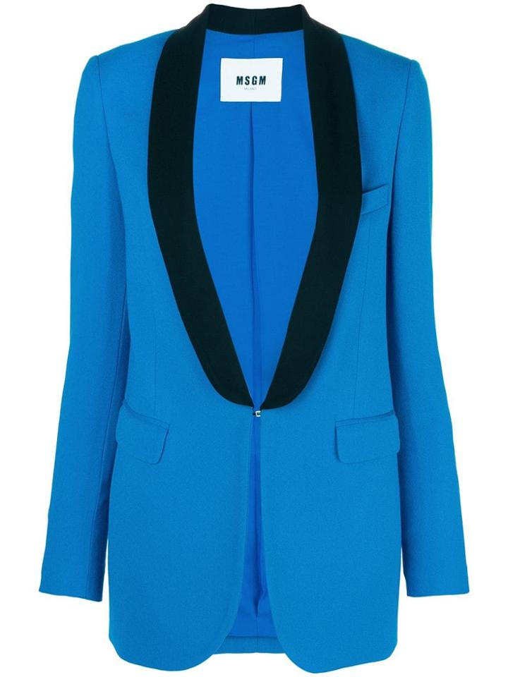 Msgm Classic Single-breasted Blazer - Blue
