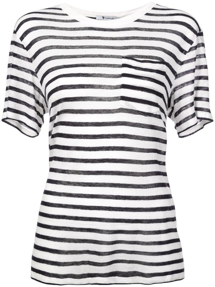 T By Alexander Wang Striped Slub Jerseys - White