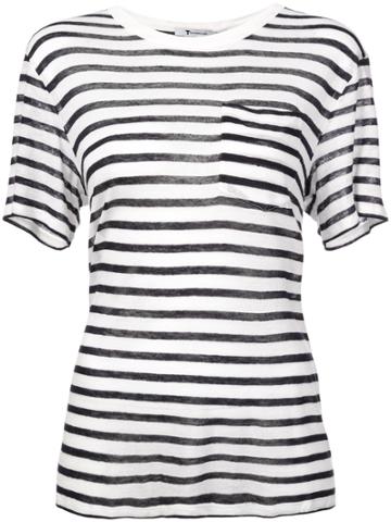 T By Alexander Wang Striped Slub Jerseys - White