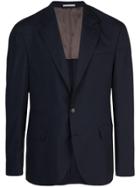 Brunello Cucinelli V-neck Suit Jacket - Blue