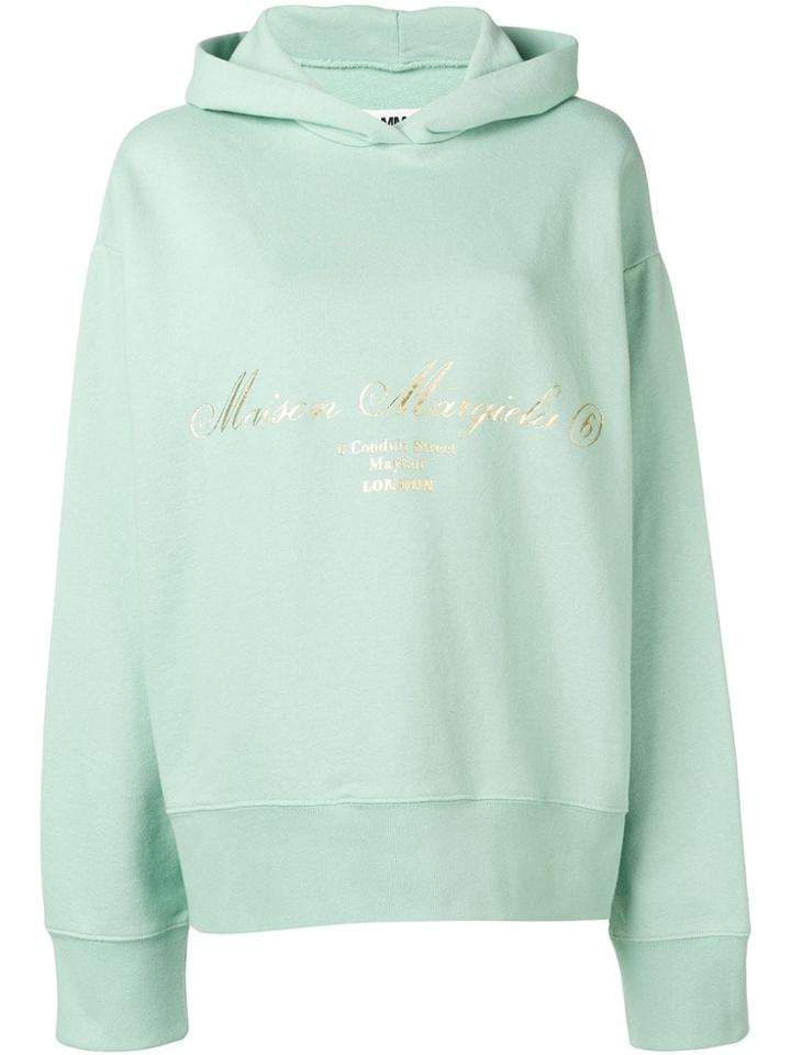 Mm6 Maison Margiela Printed Logo Hoodie - Green
