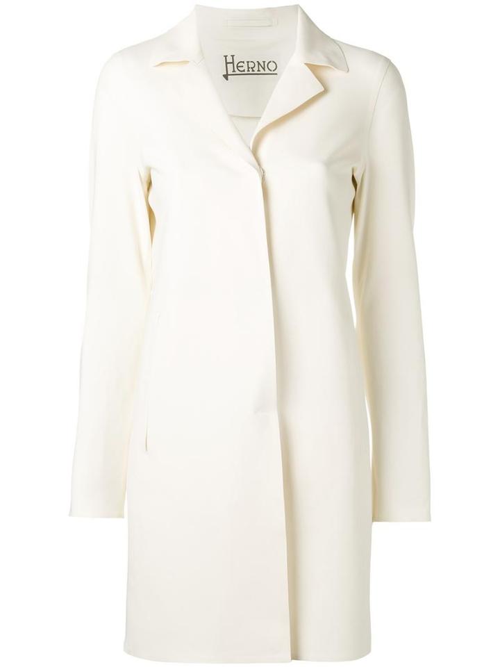 Herno Classic Midi Coat, Women's, Size: 44, White, Polyamide/spandex/elastane